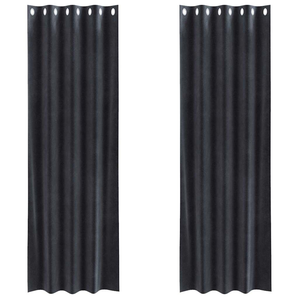 vidaXL Blackout Curtains 2 pcs Dark Grey 140 x 260 cm Velvet
