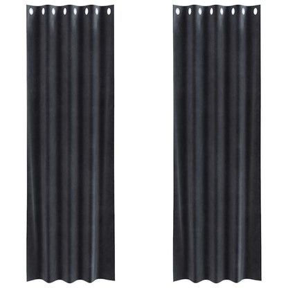 vidaXL Blackout Curtains 2 pcs Dark Grey 140 x 260 cm Velvet