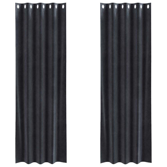 vidaXL Blackout Curtains 2 pcs Dark Grey 140 x 260 cm Velvet