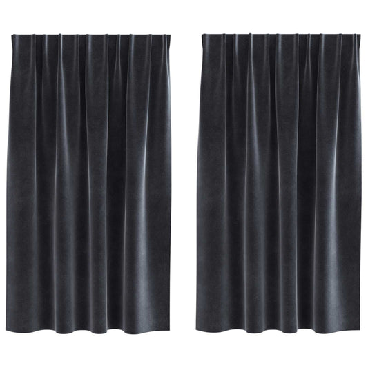 vidaXL Blackout Curtains 2 pcs Dark Grey 140 x 140 cm Velvet