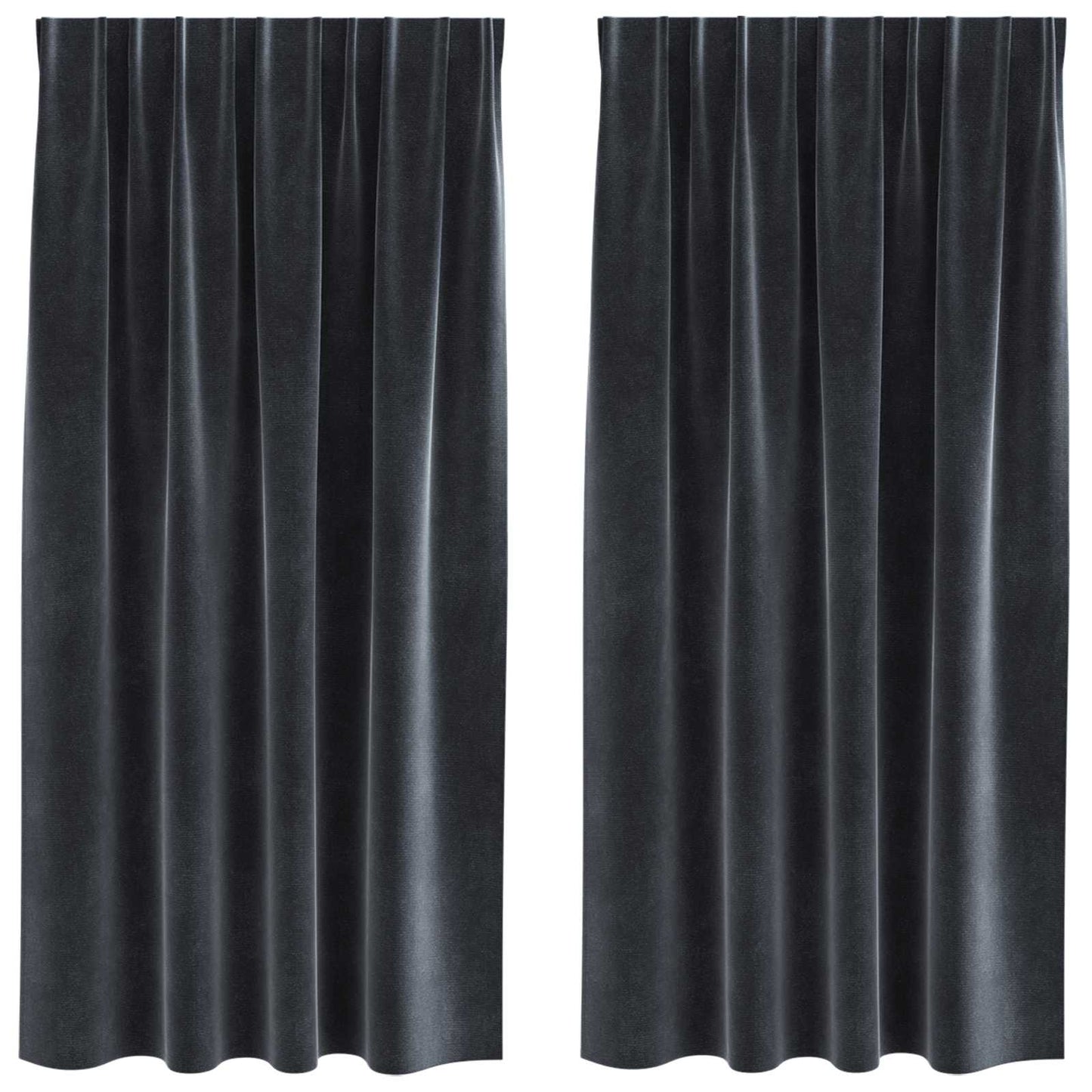vidaXL Blackout Curtains 2 pcs Dark Grey 140 x 175 cm Velvet