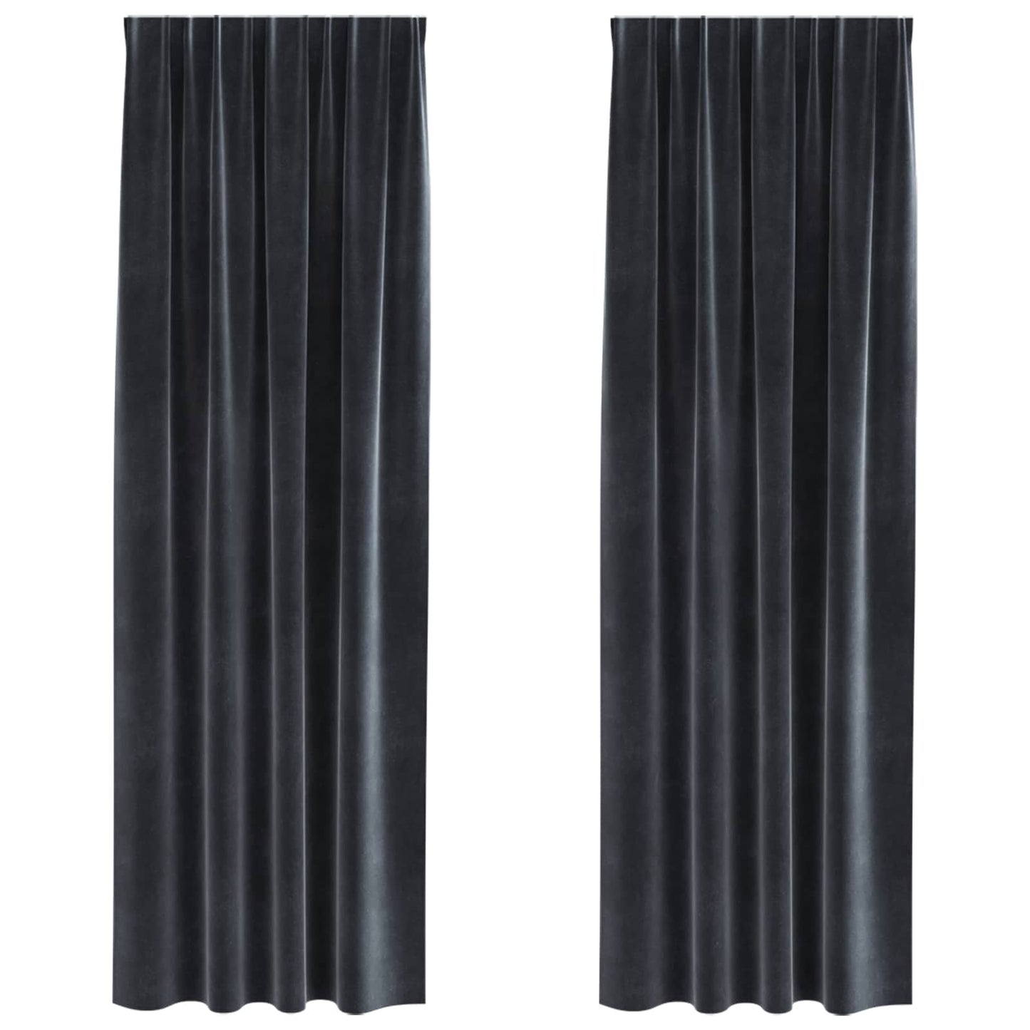 vidaXL Blackout Curtains 2 pcs Dark Grey 140 x 260 cm Velvet