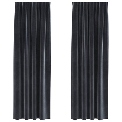 vidaXL Blackout Curtains 2 pcs Dark Grey 140 x 260 cm Velvet