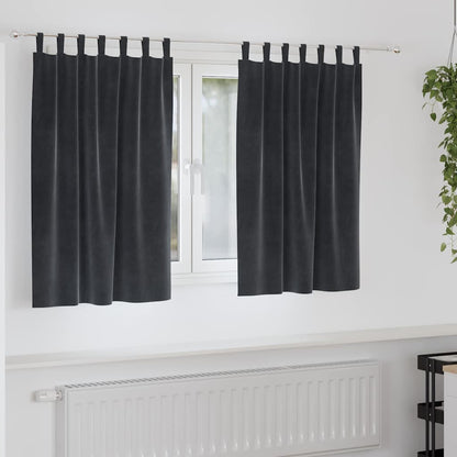 vidaXL Blackout Curtains 2 pcs Dark Grey 140 x 140 cm Velvet