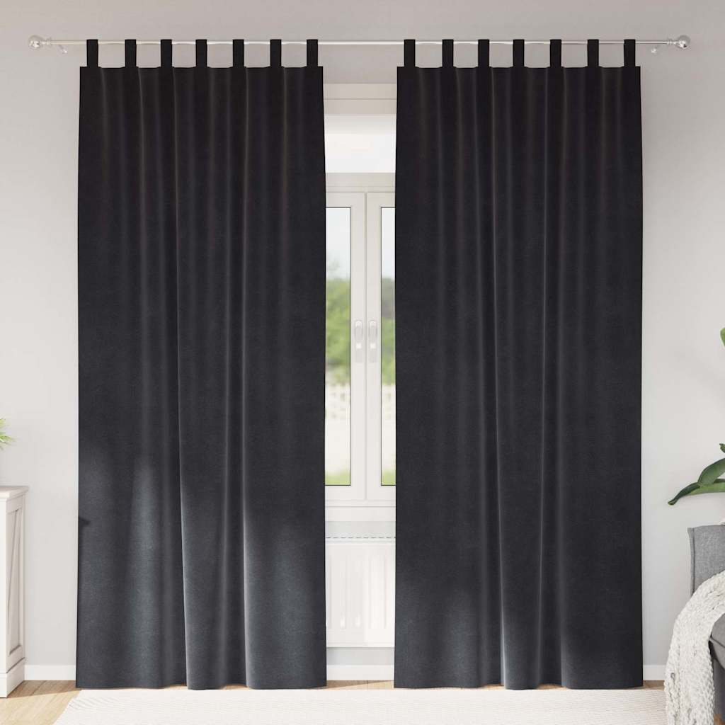 vidaXL Blackout Curtains 2 pcs Dark Grey 140 x 225 cm Velvet