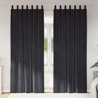 vidaXL Blackout Curtains 2 pcs Dark Grey 140 x 245 cm Velvet