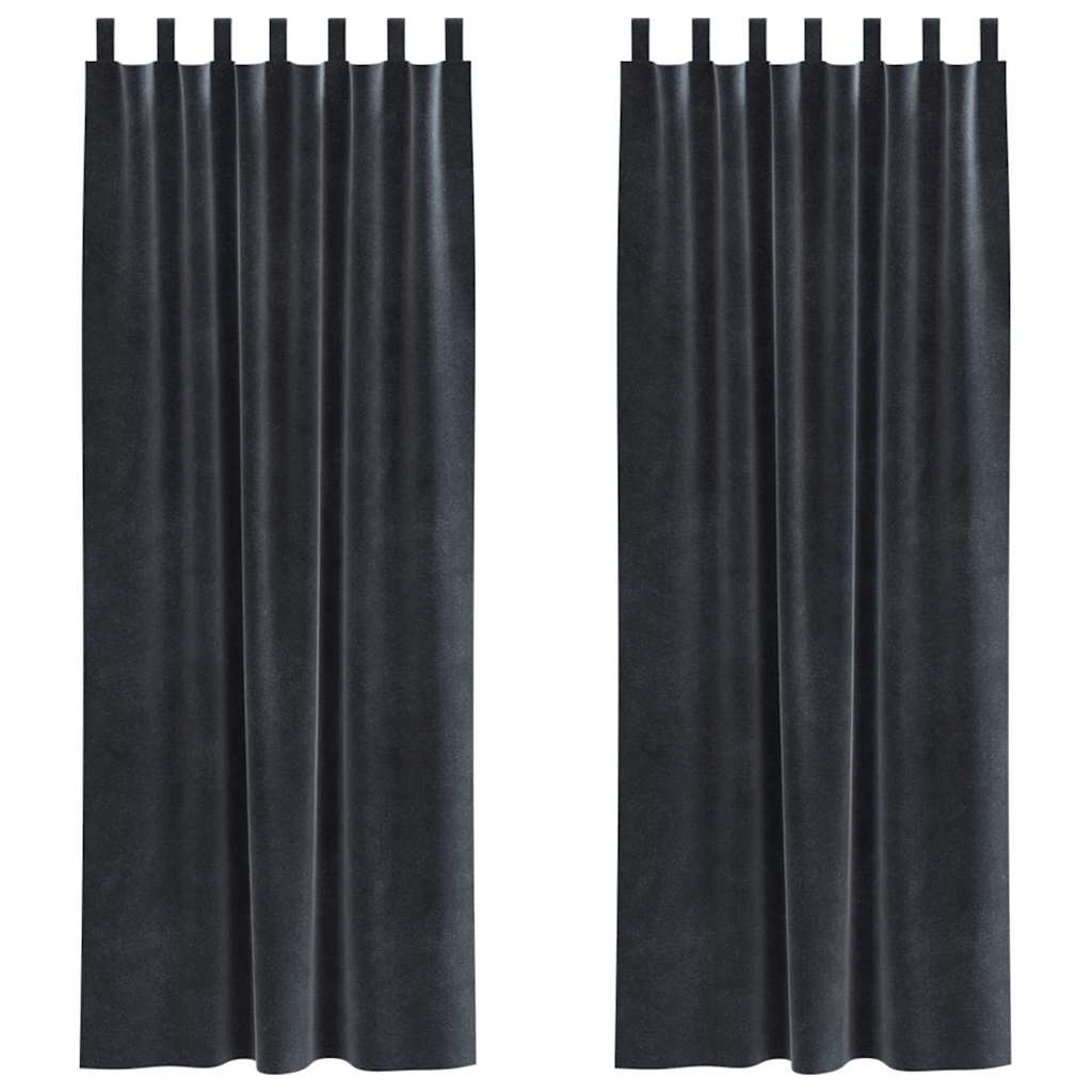 vidaXL Blackout Curtains 2 pcs Dark Grey 140 x 245 cm Velvet