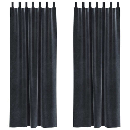 vidaXL Blackout Curtains 2 pcs Dark Grey 140 x 245 cm Velvet