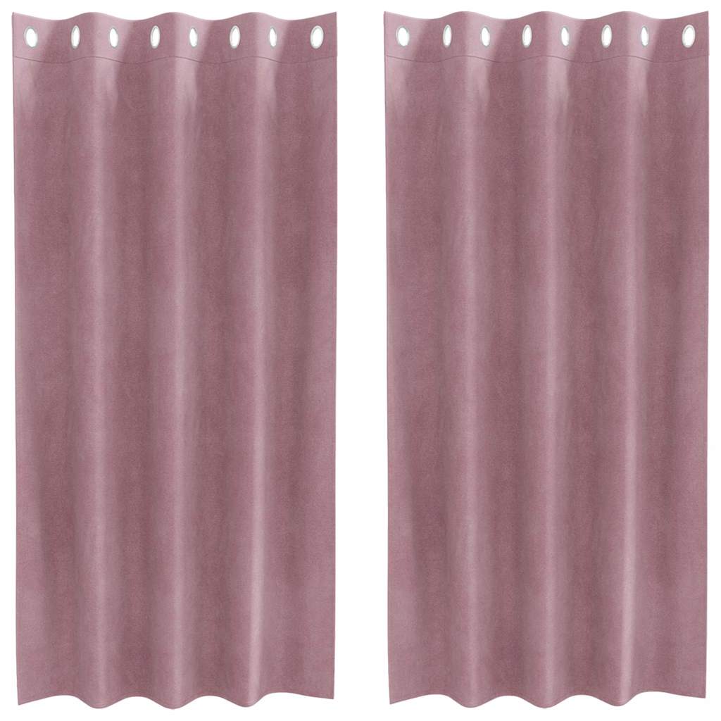 vidaXL Blackout Curtains 2 pcs Dark Pink 140 x 175 cm Velvet