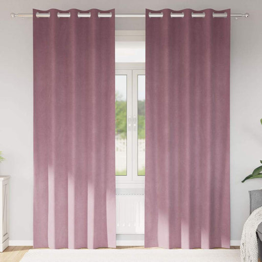 vidaXL Blackout Curtains 2 pcs Dark Pink 140 x 225 cm Velvet