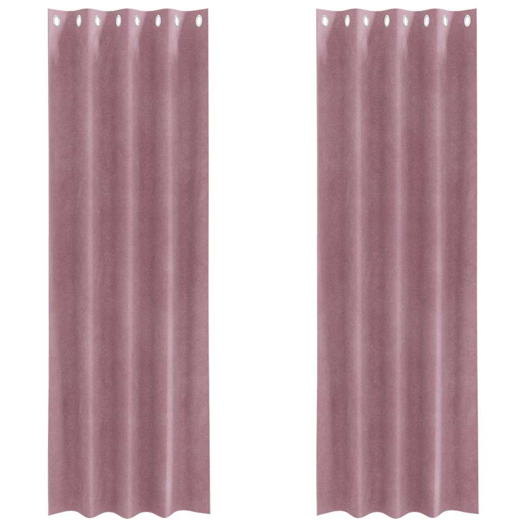 vidaXL Blackout Curtains 2 pcs Dark Pink 140 x 225 cm Velvet
