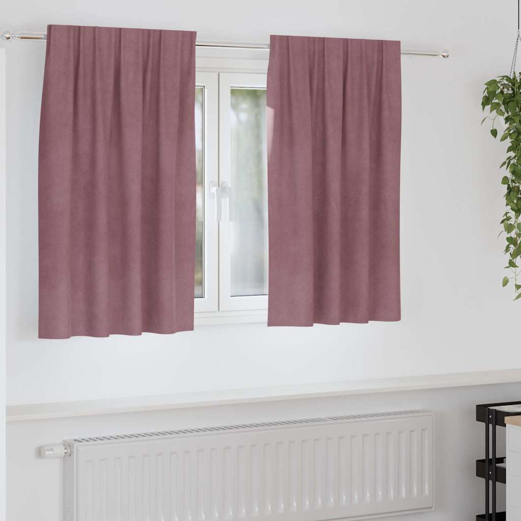 vidaXL Blackout Curtains 2 pcs Dark Pink 140 x 140 cm Velvet