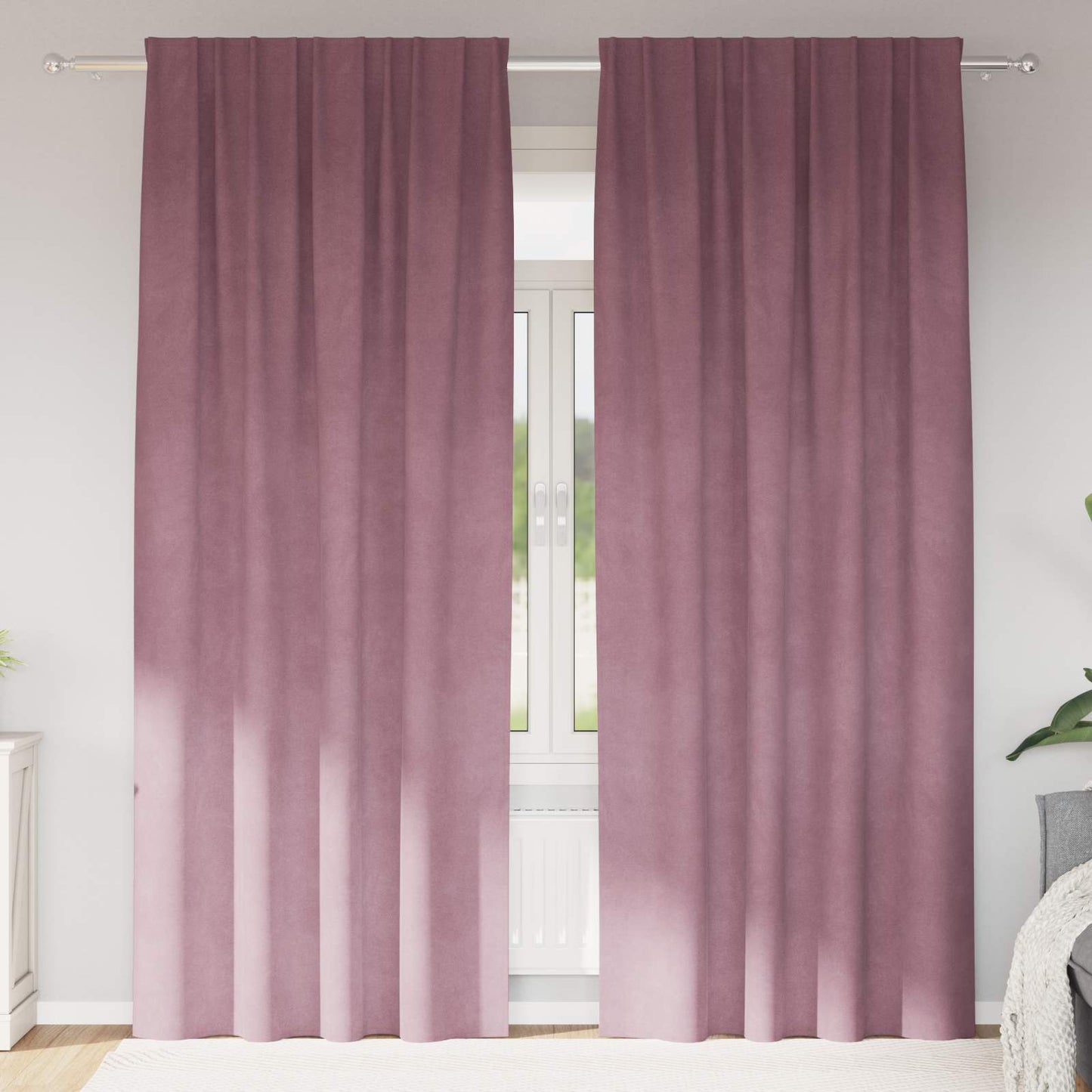 vidaXL Blackout Curtains 2 pcs Dark Pink 140 x 225 cm Velvet