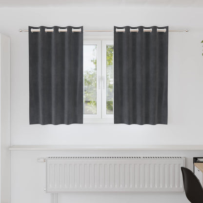 vidaXL Blackout Curtains 2 pcs Light Grey 140 x 140 cm Velvet