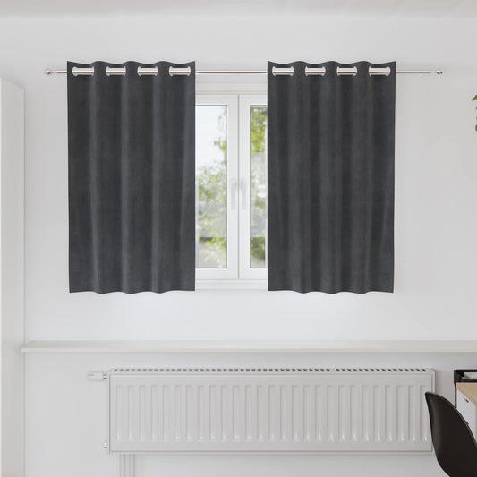 vidaXL Blackout Curtains 2 pcs Light Grey 140 x 140 cm Velvet