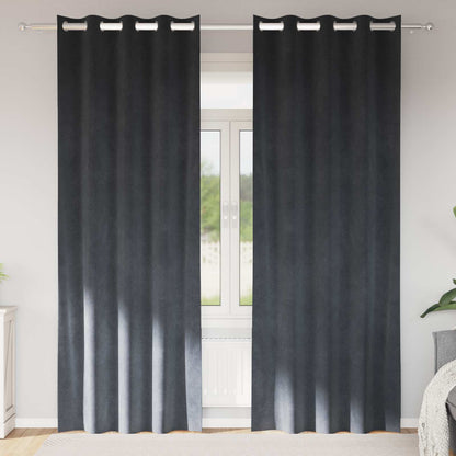 vidaXL Blackout Curtains 2 pcs Light Grey 140 x 245 cm Velvet