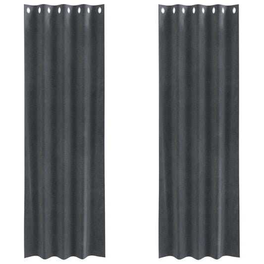 vidaXL Blackout Curtains 2 pcs Light Grey 140 x 245 cm Velvet