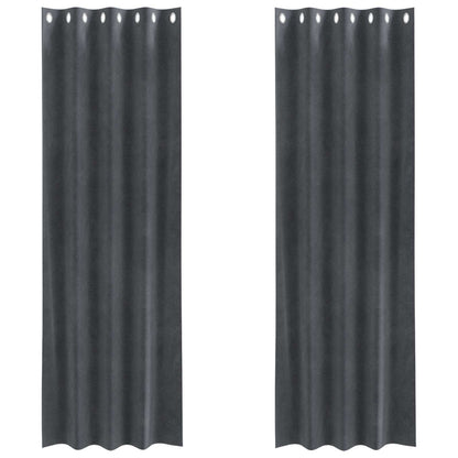 vidaXL Blackout Curtains 2 pcs Light Grey 140 x 260 cm Velvet
