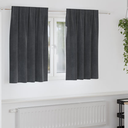 vidaXL Blackout Curtains 2 pcs Light Grey 140 x 140 cm Velvet