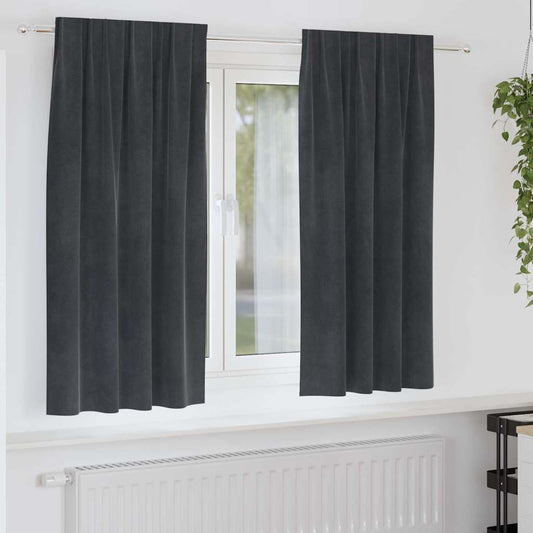 vidaXL Blackout Curtains 2 pcs Light Grey 140 x 175 cm Velvet