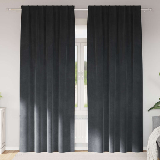 vidaXL Blackout Curtains 2 pcs Light Grey 140 x 245 cm Velvet