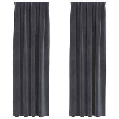 vidaXL Blackout Curtains 2 pcs Light Grey 140 x 260 cm Velvet