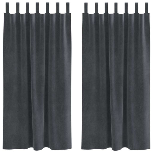 vidaXL Blackout Curtains 2 pcs Light Grey 140 x 175 cm Velvet