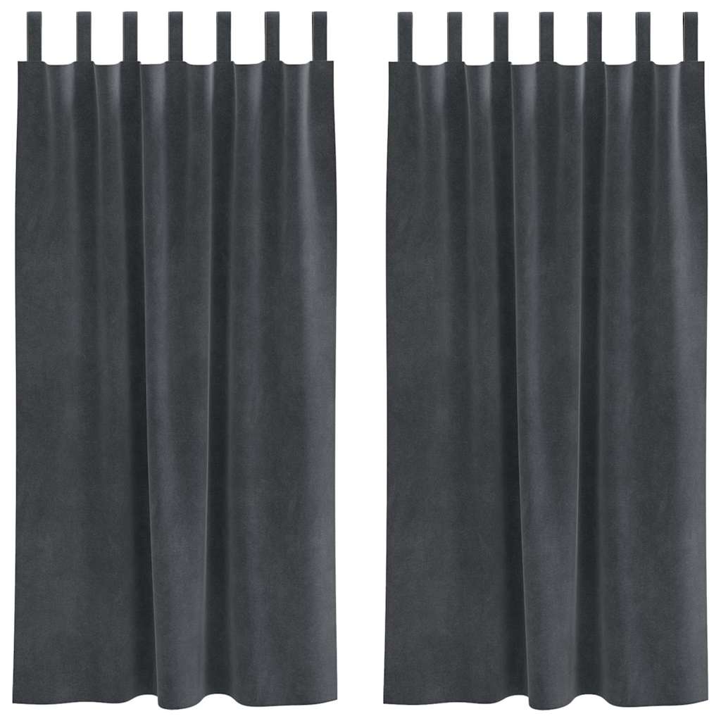 vidaXL Blackout Curtains 2 pcs Light Grey 140 x 175 cm Velvet