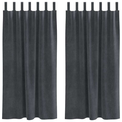 vidaXL Blackout Curtains 2 pcs Light Grey 140 x 175 cm Velvet