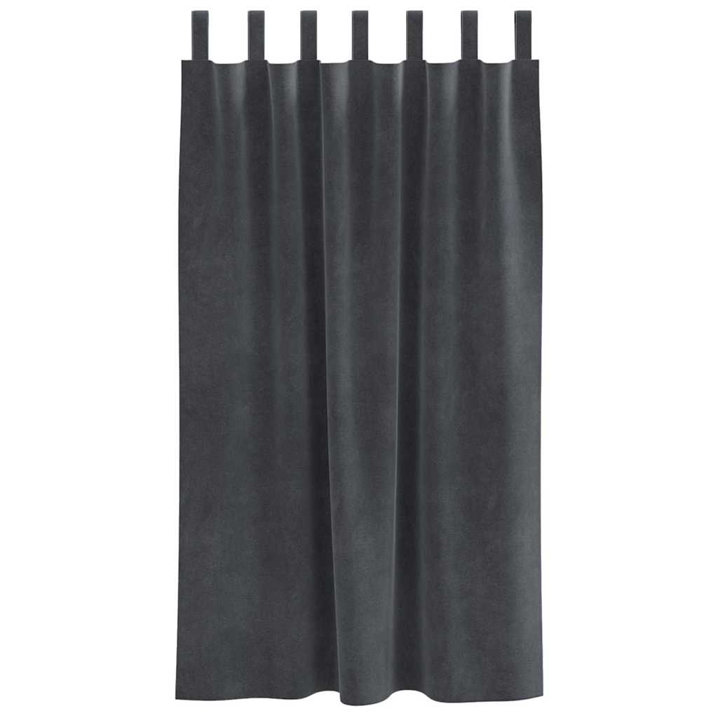 vidaXL Blackout Curtains 2 pcs Light Grey 140 x 175 cm Velvet