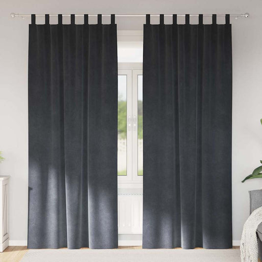 vidaXL Blackout Curtains 2 pcs Light Grey 140 x 225 cm Velvet