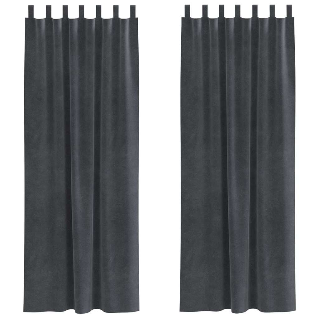 vidaXL Blackout Curtains 2 pcs Light Grey 140 x 225 cm Velvet