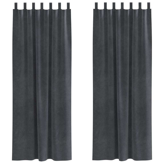 vidaXL Blackout Curtains 2 pcs Light Grey 140 x 225 cm Velvet