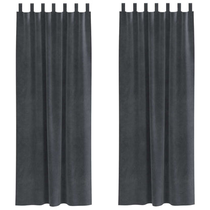 vidaXL Blackout Curtains 2 pcs Light Grey 140 x 245 cm Velvet