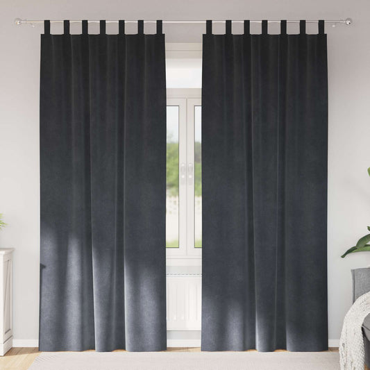 vidaXL Blackout Curtains 2 pcs Light Grey 140 x 260 cm Velvet