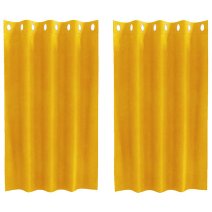 vidaXL Blackout Curtains 2 pcs Mustard Yellow 140 x 140 cm Velvet