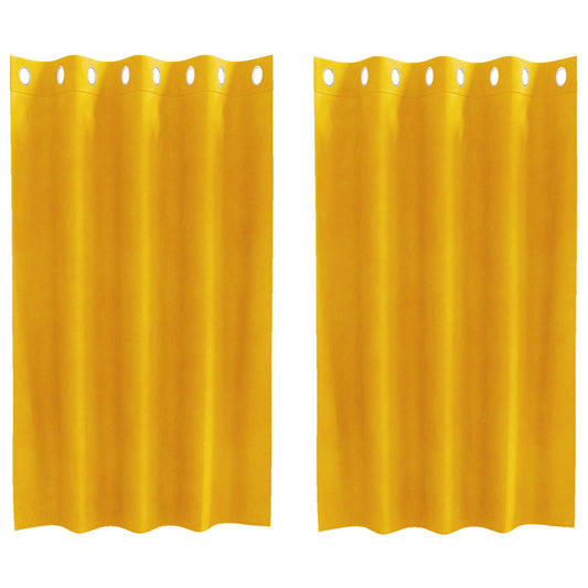 vidaXL Blackout Curtains 2 pcs Mustard Yellow 140 x 140 cm Velvet