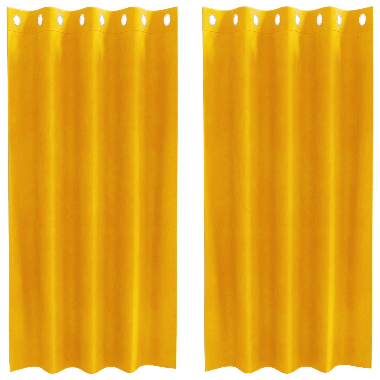 vidaXL Blackout Curtains 2 pcs Mustard Yellow 140 x 175 cm Velvet