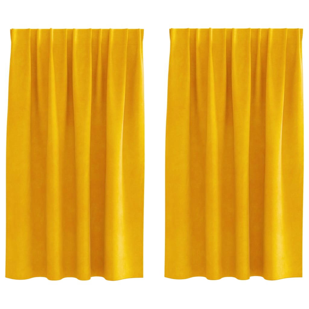 vidaXL Blackout Curtains 2 pcs Mustard Yellow 140 x 140 cm Velvet