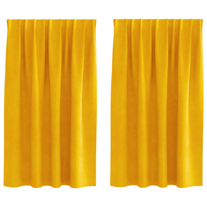 vidaXL Blackout Curtains 2 pcs Mustard Yellow 140 x 140 cm Velvet