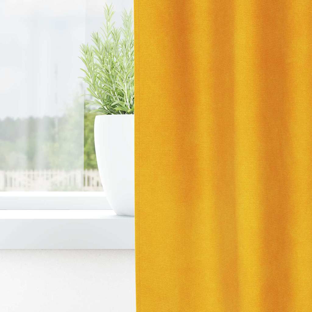 vidaXL Blackout Curtains 2 pcs Mustard Yellow 140 x 225 cm Velvet