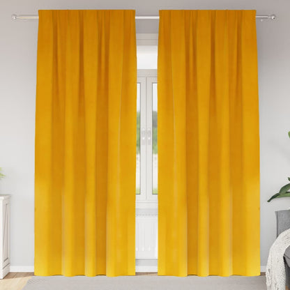 vidaXL Blackout Curtains 2 pcs Mustard Yellow 140 x 225 cm Velvet