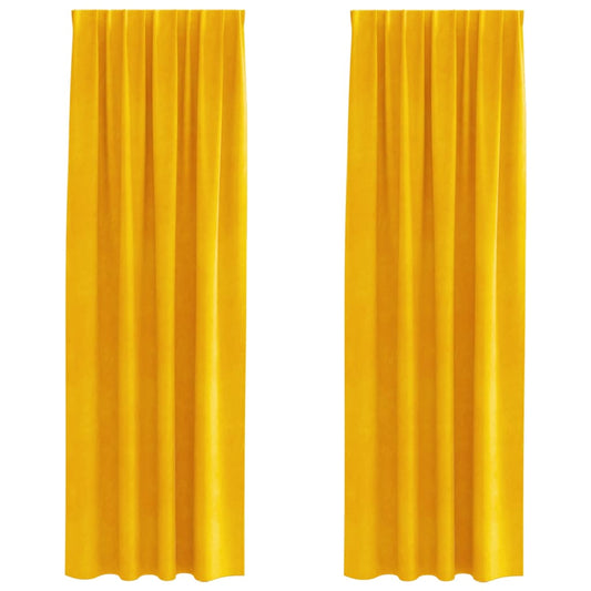 vidaXL Blackout Curtains 2 pcs Mustard Yellow 140 x 225 cm Velvet