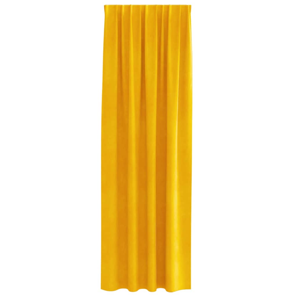 vidaXL Blackout Curtains 2 pcs Mustard Yellow 140 x 225 cm Velvet