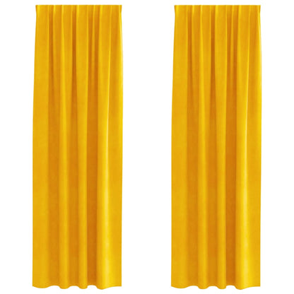 vidaXL Blackout Curtains 2 pcs Mustard Yellow 140 x 260 cm Velvet