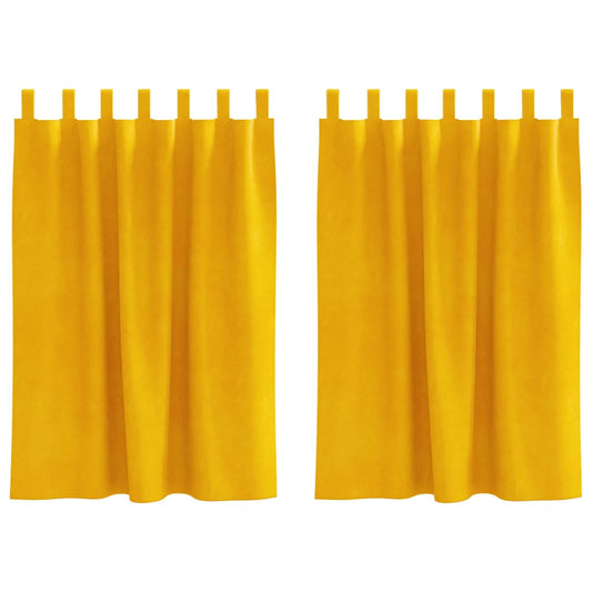 vidaXL Blackout Curtains 2 pcs Mustard Yellow 140 x 140 cm Velvet