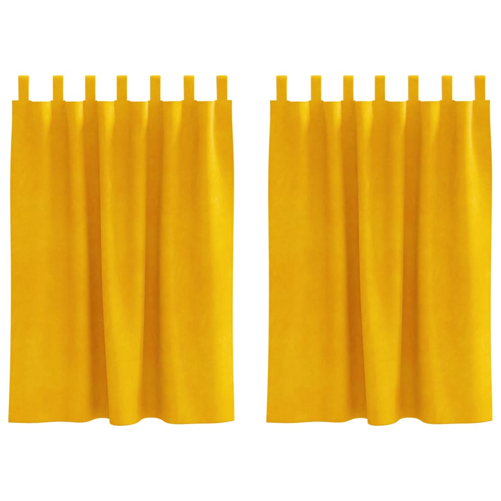 vidaXL Blackout Curtains 2 pcs Mustard Yellow 140 x 140 cm Velvet