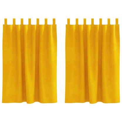 vidaXL Blackout Curtains 2 pcs Mustard Yellow 140 x 140 cm Velvet