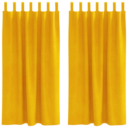 vidaXL Blackout Curtains 2 pcs Mustard Yellow 140 x 175 cm Velvet