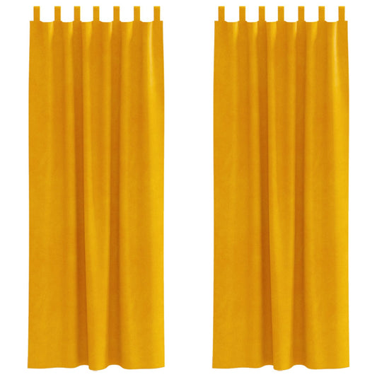 vidaXL Blackout Curtains 2 pcs Mustard Yellow 140 x 225 cm Velvet